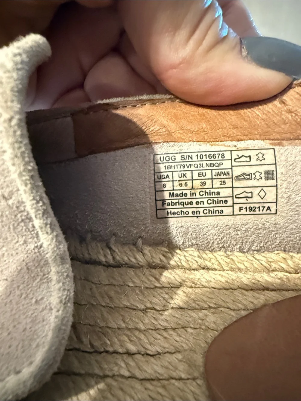 UGG women's Slip-On Espadrille in Light Cream Suede